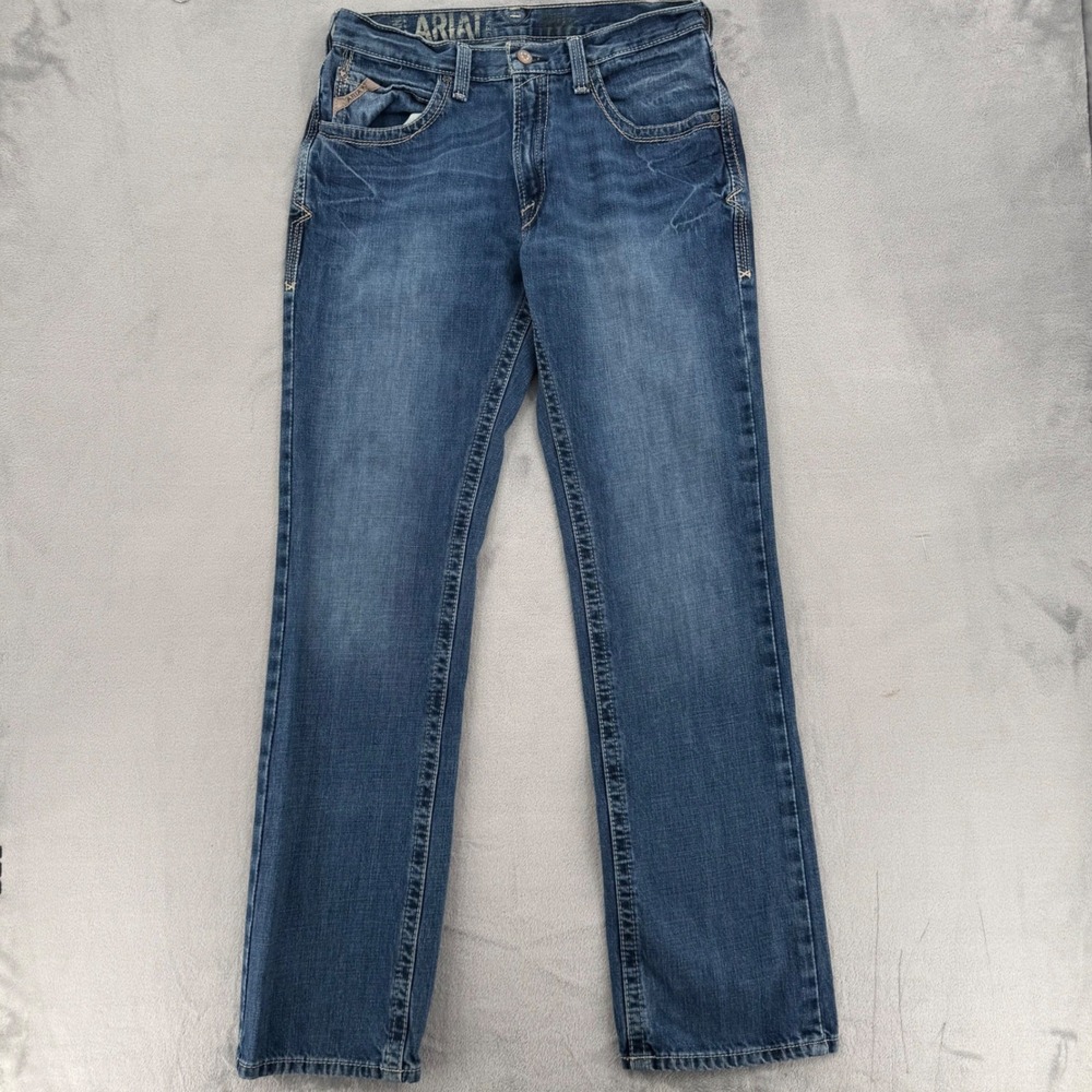 Ariat M5 Slim Straight Leg Jeans Mens Medium Wash Denim 100% Cotton Size 33/36 - Picture 2 of 15